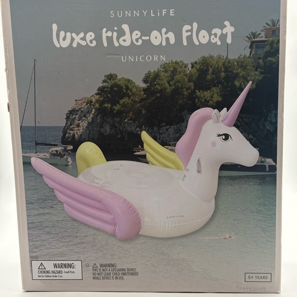 Sunnylife Luxe Ride-On Float Unicorn Giant Inflatable Pool Lake Party Toy New OB